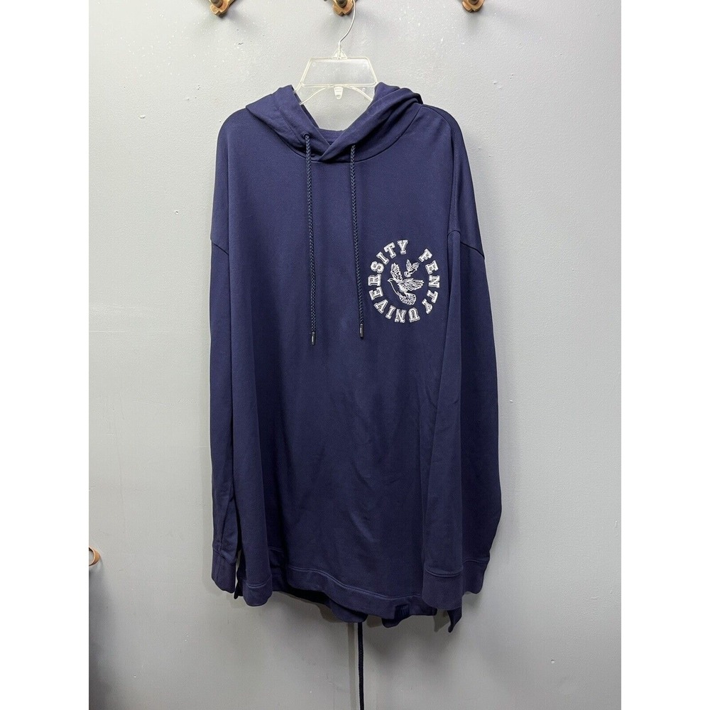 Puma Fenty Women Small Blue Fenty‎ University Lace Up Back Oversized Hoodie Rare